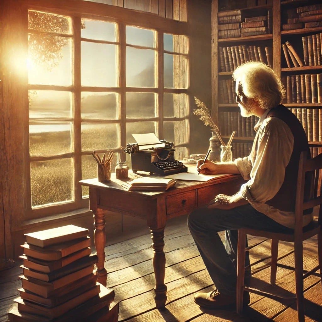 A hardcover book on display under warm light.
